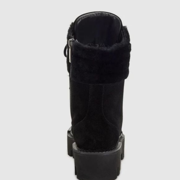 Aquatalia Alyssa Water Resistant Genuine Shearling Boot- Midnight Brown/Black - Picture 3 of 12